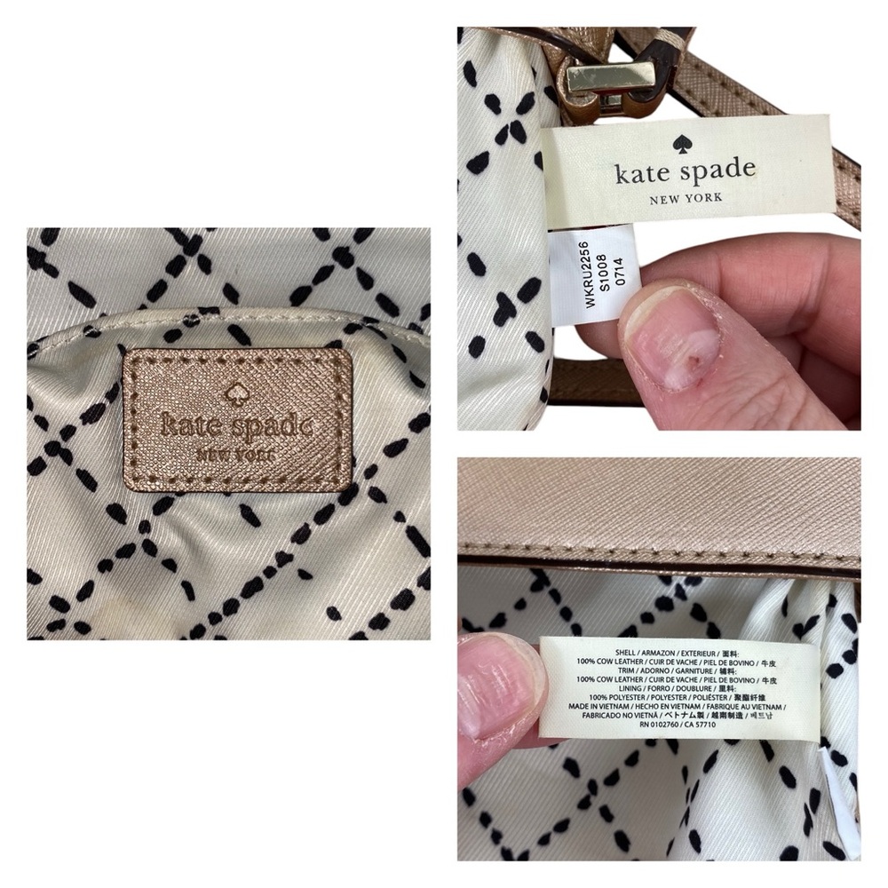 Kate Spade GUC Newberry Lane Sally Rose Gold Leather Turn-lock Crossbody - Picture 9 of 15